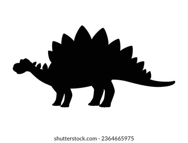 Stegosaurus Dinosaur Silhouette Vector Isolated on White Background