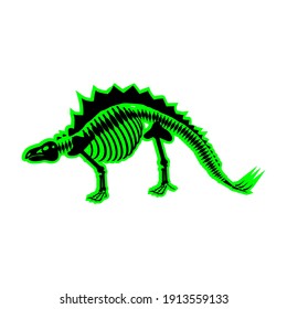 Stegosaurus dinosaur skeleton, vector illustration