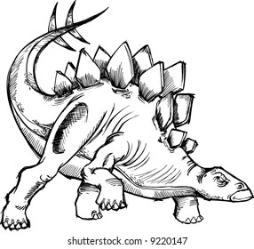 Stegosaurus Dinosaur sketch Vector Illustration