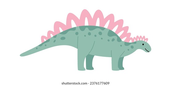 Stegosaurus Dinosaur Standing Vector Illustration