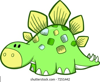 Stegosaurus Dinosaur Vector Illustration
