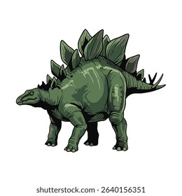 stegosaurus dinosaur vector illustration on white background