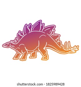 Stegosaurus Dinosaur Vector illustration, Silhouette Design doodle style. Prehistoric Animal Graphic.