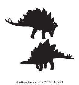 Stegosaurus Dinosaur Vector Illustration Silhouette