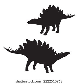 Stegosaurus Dinosaur Vector Illustration Silhouette