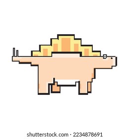 Stegosaurus dinosaurs, Cute dinosaurs cartoon characters, Vector illustrations isolated.