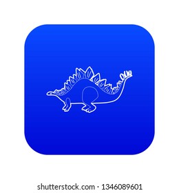 Stegosaurus icon blue vector isolated on white background