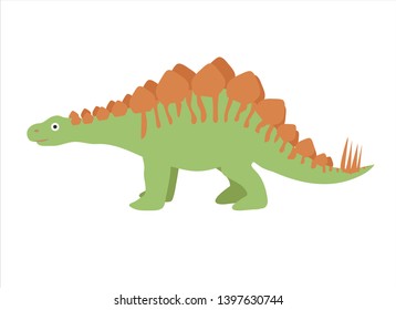 Stegosaurus icon flat style. Isolated on white background. Vector illustration