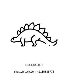 stegosaurus icon. Linear style sign isolated on white background. Vector illustration