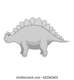 Stegosaurus icon in monochrome style isolated on white background vector illustration