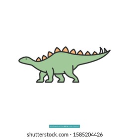 Stegosaurus icon vector illustration logo template for many purpose. Isolated on white background. svg