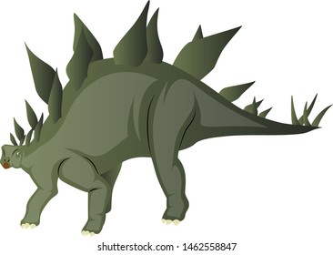 Stegosaurus, illustration, vector on white background.