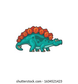 Stegosaurus isolated cartoon triceraptor graze. Vector herbivorous thyreophoran dinosaur, kentrosaurus prehistoric predator animal. Stegosaurus stenops, ungulatus and sulcatus, ancient lizard