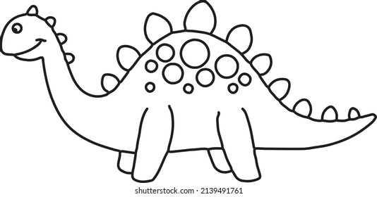 Dibujo vectorial de línea de estegosauro