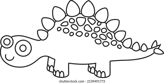 Stegosaurus line art vector drawing