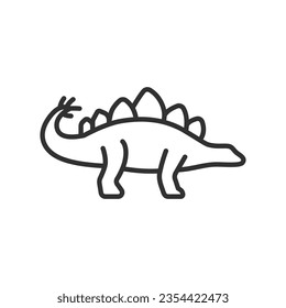 Stegosaurus, linear icon. Dinosaur. Line with editable stroke
