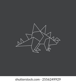 Stegosaurus Origami Dinosaur flat vector design