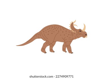 Stegosaurus prehistoric dinosaur with horn, funny cartoon character. Vector herbivorous dino predator animal, brontosaurus reptile