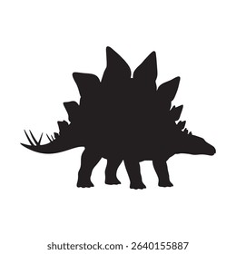 stegosaurus silhouette vector on white background