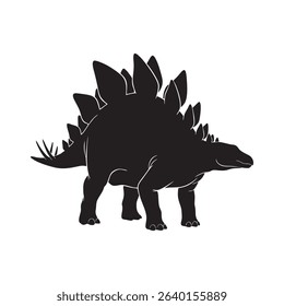 stegosaurus silhouette vector on white background