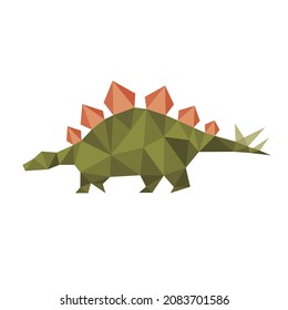 Stegosaurus simple cute polygon design