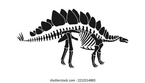 Stegosaurus skeleton Prehistoric Animal. Vector illustration