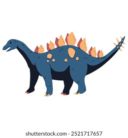 Stegosaurus vector cartoon dinosaur illustration isolated on background.