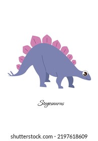 Stegosaurus. Vector illustration Dinosaur on the white background