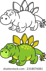 stegosaurus  vector illustration isolated on white background svg