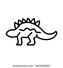 Stegosaurus Vector Line Icon Design