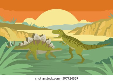 stegosaurus vs tyrannosaurus