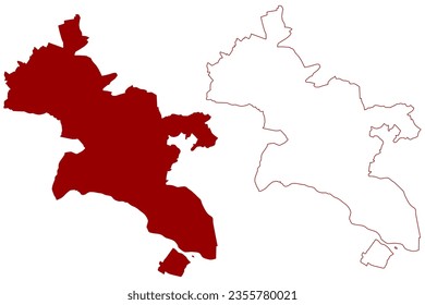 Stein District (Switzerland, Swiss Confederation, Canton of Schaffhausen or Schaffhouse) map vector illustration, scribble sketch Bezirk Stein map