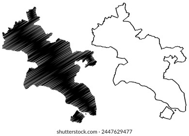 Landkreis Stein (Schweiz, Schweizerische Eidgenossenschaft, Kanton Schaffhausen oder Schaffhausen) Vektorillustration, Skizze des Bezirks Stein