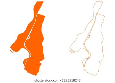 Stein municipality (Kingdom of the Netherlands, Holland, Limburg province) map vector illustration, scribble sketch Stein map