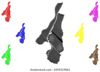 Stein municipality (Kingdom of the Netherlands, Holland, Limburg province) map vector illustration, scribble sketch Stein map