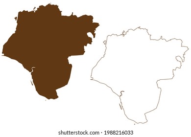 Steinburg district (Federal Republic of Germany, rural district, Free State of Schleswig-Holstein, Slesvig Holsten) map vector illustration, scribble sketch Steinburg map