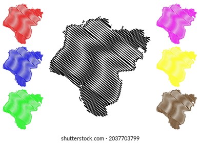 Steinburg district (Federal Republic of Germany, rural district, Free State of Schleswig-Holstein, Slesvig Holsten) map vector illustration, scribble sketch Steinburg map