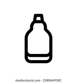 Steinie beer bottle. Editable stroke vector icon.