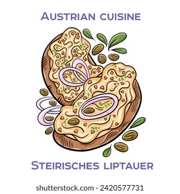Steirisches Liptauer is a spreadable cheese made from Liptauer cheese, quark, butter, and various spices. It is a popular dish in Styria, Austria, and is often served with bread, crackers, or pretzels