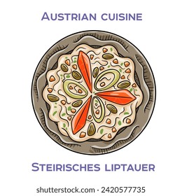 Steirisches Liptauer is a spreadable cheese made from Liptauer cheese, quark, butter, and various spices. It is a popular dish in Styria, Austria, and is often served with bread, crackers, or pretzels