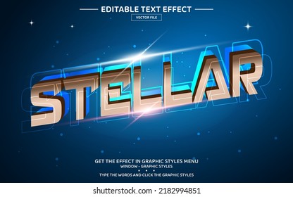 Stellar 3D editable text effect template