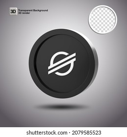 Stellar coin 3d render transparent