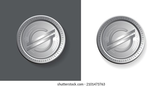 Stellar Crypto Currency (XLM) logo coin vector illustration. Isolated icon set on dark and white background, can be used as sticker, badge, emblem, symbol and graphic token