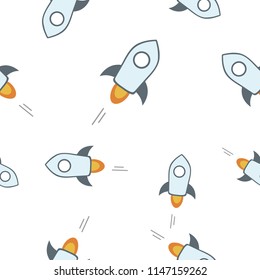 Stellar Cryptocurrency Coin Sign Seamless Pattern