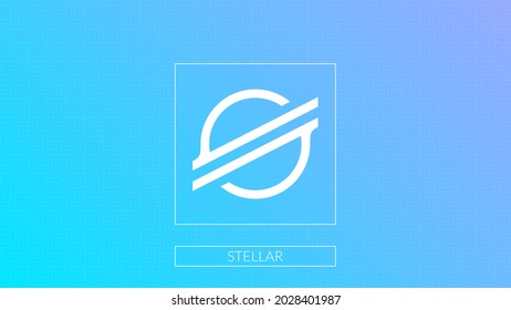 Logo de criptodivisa estelar aislado en el fondo del patrón de degradado.