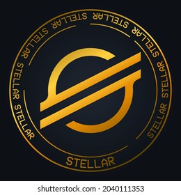 Stellar cryptocurrency vector symbol. Blockchain currency logo background illustration