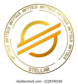 Stellar cryptocurrency vector symbol. Blockchain currency logo background illustration