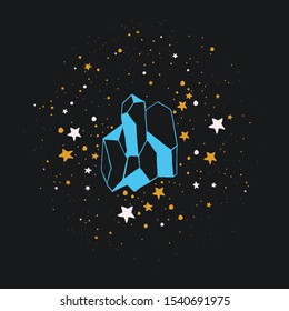 Stellar Crystal sticker. Vector illustration.