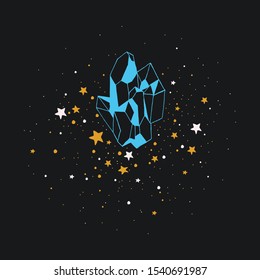 Stellar Crystal sticker. Vector illustration.