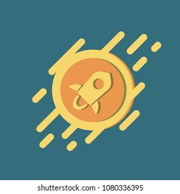 Stellar flat style concept. Cryptocurrency logo sigh.  vector illustration.